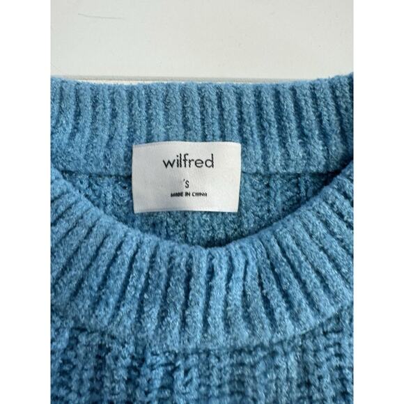 Aritzia Wilfred Blue Knit Sweater Long Sleeve Size Small S - Picture 3 of 5